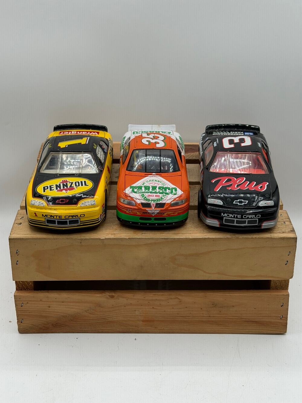 Vintage 1/24 Scale NASCAR Die-Cast Lot:#1 Pennzoil, #35 Tabasco,#3 GM Goodwrench